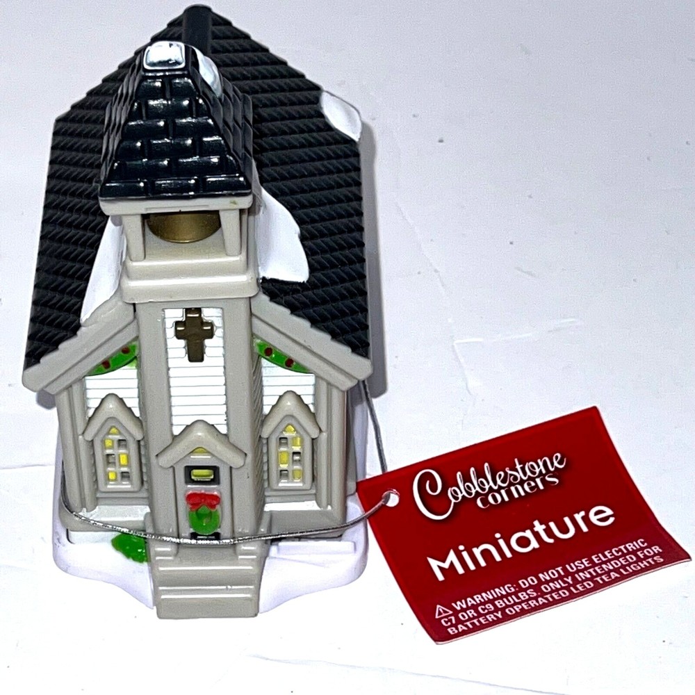 Cobblestone Corners Miniatures Church Light Christmas Decor